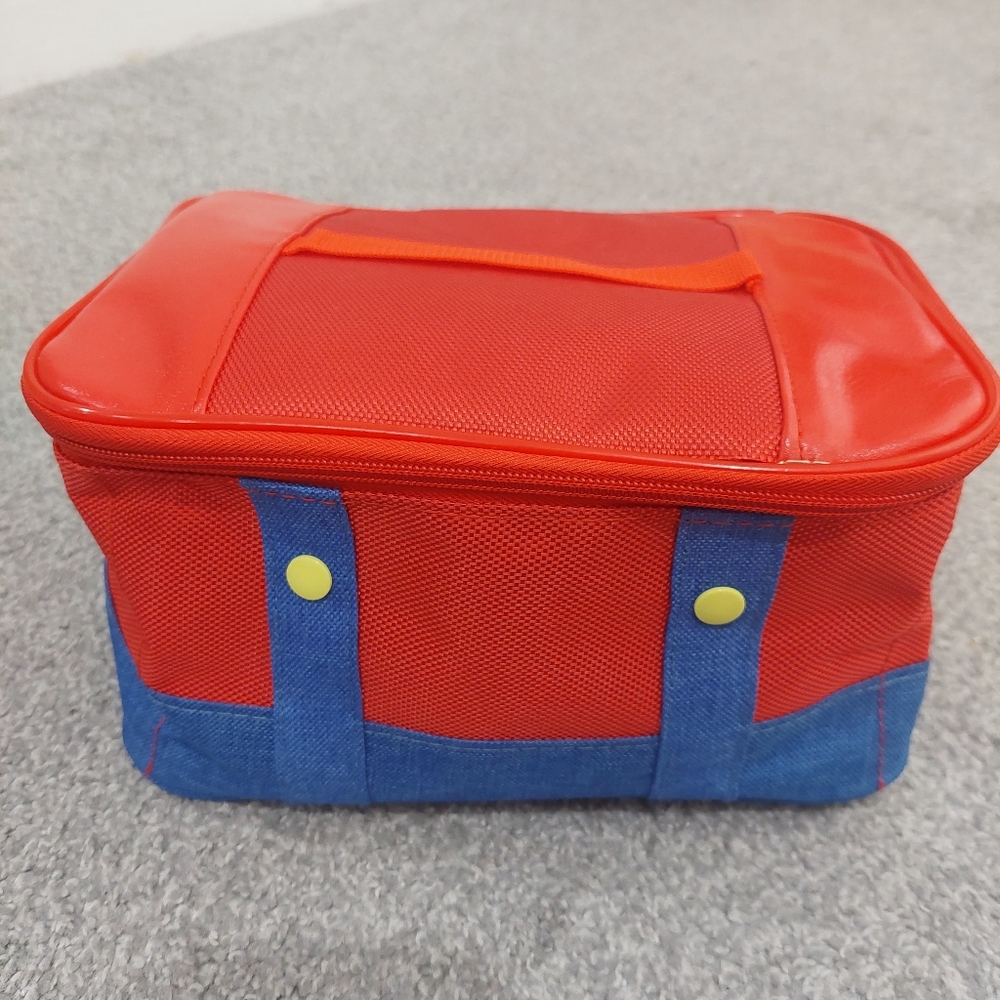 Mario Brothers Theme switch portable game storage case red blue movable interior